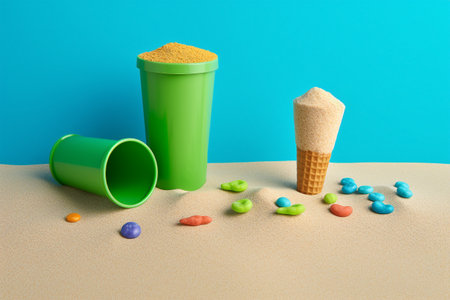 Abstract conceptual illustration of summer mood. Created with generative AIの素材