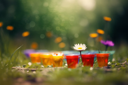 Summer mood - conceptual illustration created with generative AIの素材