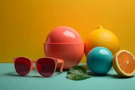 Abstract conceptual illustration of summer mood. Created with generative AIの素材