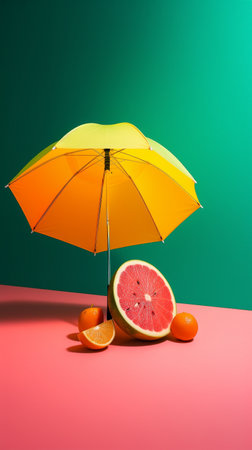 Abstract conceptual illustration of summer mood. Created with generative AIの素材