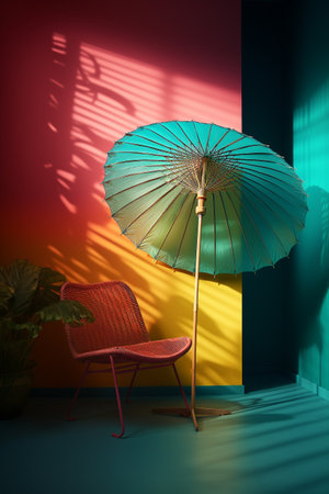 Abstract conceptual illustration of summer mood. Created with generative AIの素材