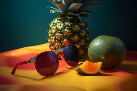 Abstract conceptual illustration of summer mood. Created with generative AIの素材