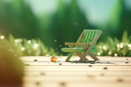 Conceptual summer scene, 3d rendering. Generative AIの素材