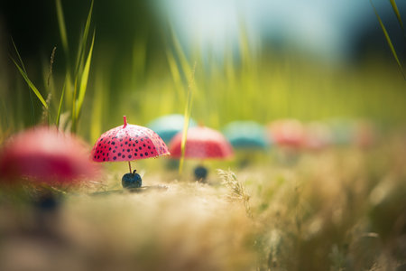 Summer mood - conceptual illustration created with generative AIの素材