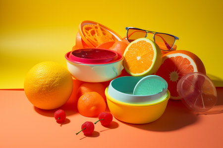 Abstract conceptual illustration of summer mood. Created with generative AIの素材