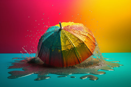 Abstract conceptual illustration of summer mood. Created with generative AIの素材