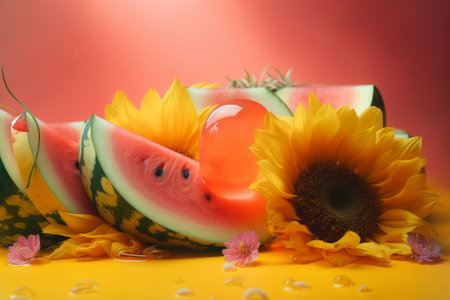 Abstract conceptual illustration of summer mood. Created with generative AIの素材