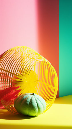 Abstract conceptual illustration of summer mood. Created with generative AIの素材