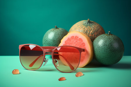 Abstract conceptual illustration of summer mood. Created with generative AIの素材