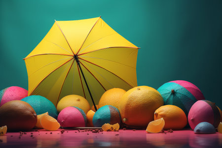 Abstract conceptual illustration of summer mood. Created with generative AIの素材