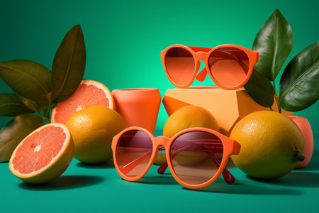 Abstract conceptual illustration of summer mood. Created with generative AIの素材