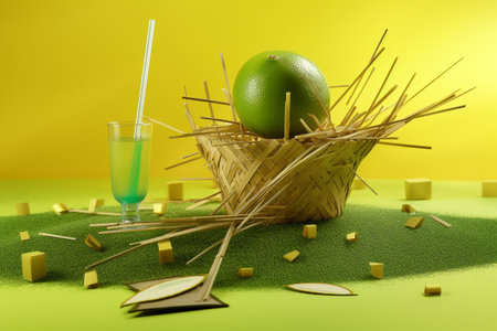 Abstract conceptual illustration of summer mood. Created with generative AIの素材