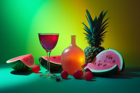 Abstract conceptual illustration of summer mood. Created with generative AIの素材