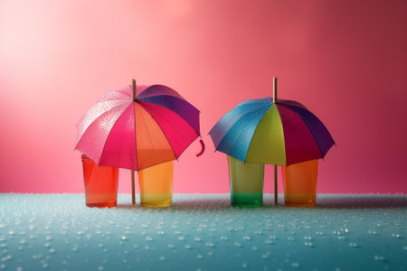 Abstract conceptual illustration of summer mood. Created with generative AIの素材