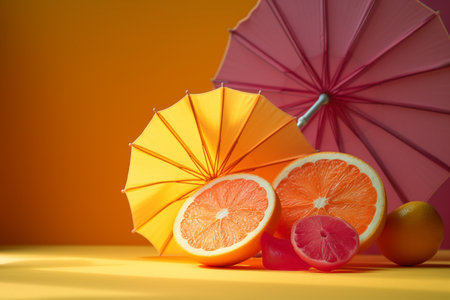 Abstract conceptual illustration of summer mood. Created with generative AIの素材