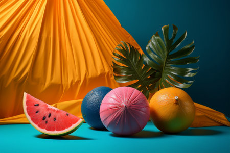 Abstract conceptual illustration of summer mood. Created with generative AIの素材