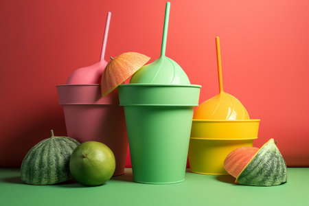 Abstract conceptual illustration of summer mood. Created with generative AIの素材