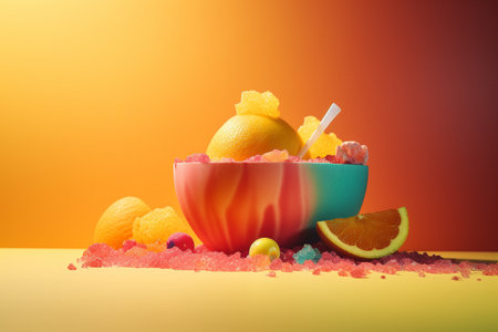 Abstract conceptual illustration of summer mood. Created with generative AIの素材