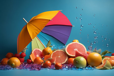 Abstract conceptual illustration of summer mood. Created with generative AIの素材
