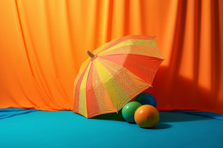 Abstract conceptual illustration of summer mood. Created with generative AIの素材