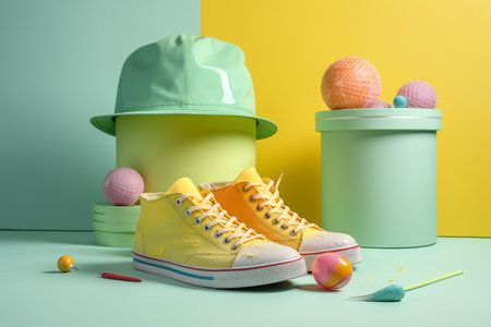 Abstract conceptual illustration of summer mood. Created with generative AIの素材