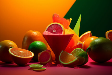 Abstract conceptual illustration of summer mood. Created with generative AIの素材