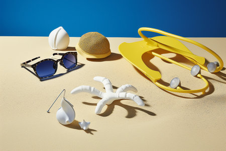 Abstract conceptual illustration of summer mood. Created with generative AIの素材