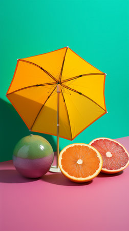 Abstract conceptual illustration of summer mood. Created with generative AIの素材