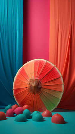 Abstract conceptual illustration of summer mood. Created with generative AIの素材