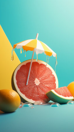 Abstract conceptual illustration of summer mood. Created with generative AIの素材