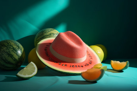 Abstract conceptual illustration of summer mood. Created with generative AIの素材
