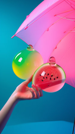 Abstract conceptual illustration of summer mood. Created with generative AIの素材