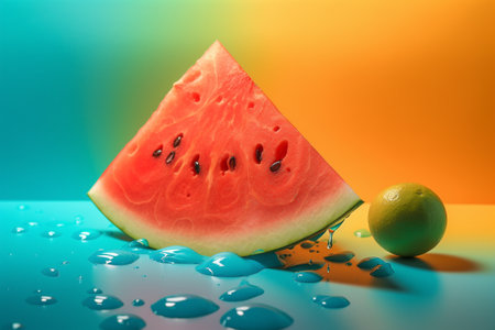 Abstract conceptual illustration of summer mood. Created with generative AIの素材