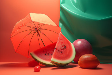 Abstract conceptual illustration of summer mood. Created with generative AIの素材