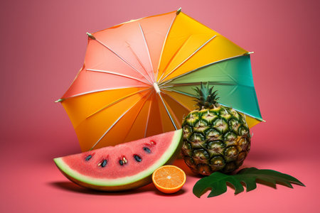 Abstract conceptual illustration of summer mood. Created with generative AIの素材