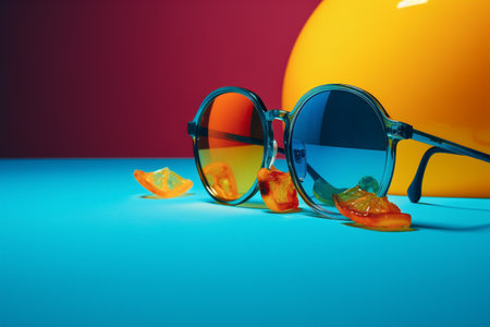 Abstract conceptual illustration of summer mood. Created with generative AIの素材