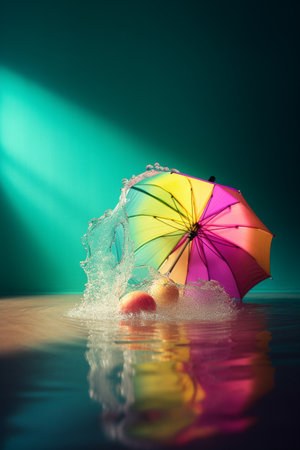 Abstract conceptual illustration of summer mood. Created with generative AIの素材