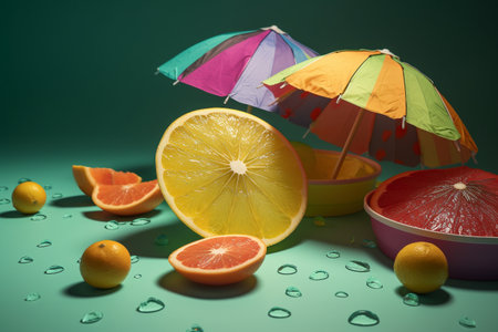 Abstract conceptual illustration of summer mood. Created with generative AIの素材