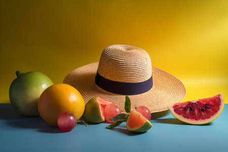 Abstract conceptual illustration of summer mood. Created with generative AIの素材