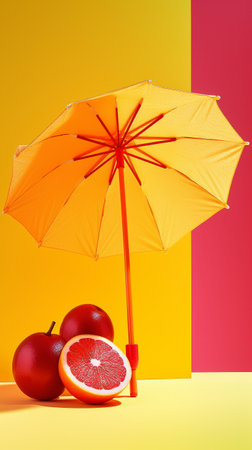Abstract conceptual illustration of summer mood. Created with generative AIの素材