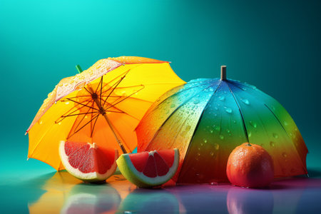 Abstract conceptual illustration of summer mood. Created with generative AIの素材