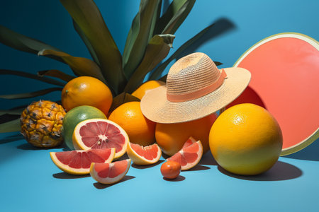 Abstract conceptual illustration of summer mood. Created with generative AIの素材