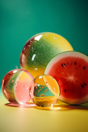 Abstract conceptual illustration of summer mood. Created with generative AIの素材