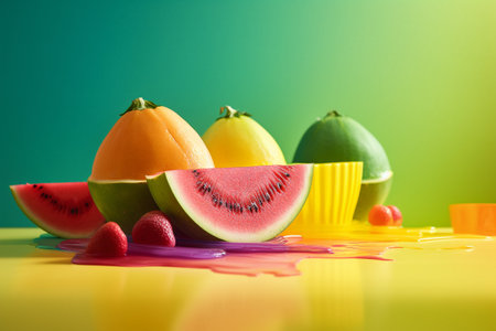 Abstract conceptual illustration of summer mood. Created with generative AIの素材