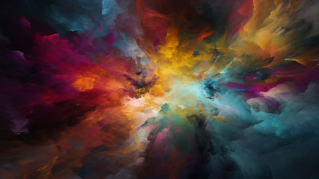 Abstract colorful illustration of a nebula. Created with generative AIの素材