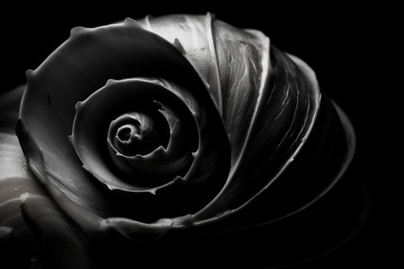 Abstract conceptual illustration of a shell in black and white high contrast. Created with generative AIの素材