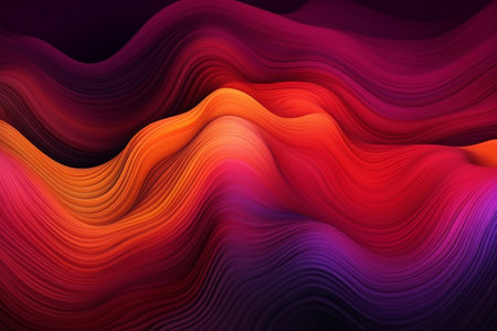 Colorful abstract wavy background with gradient. Created with generative AIの素材