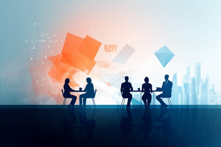 Conceptual abstract business presentation background. Created with generative AIの素材