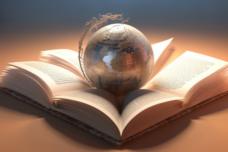 Conceptual illustration - reading opens new worlds. Created with generative AIの素材