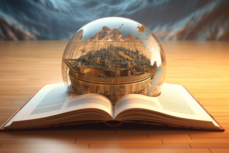 Conceptual illustration - reading opens new worlds. Created with generative AIの素材